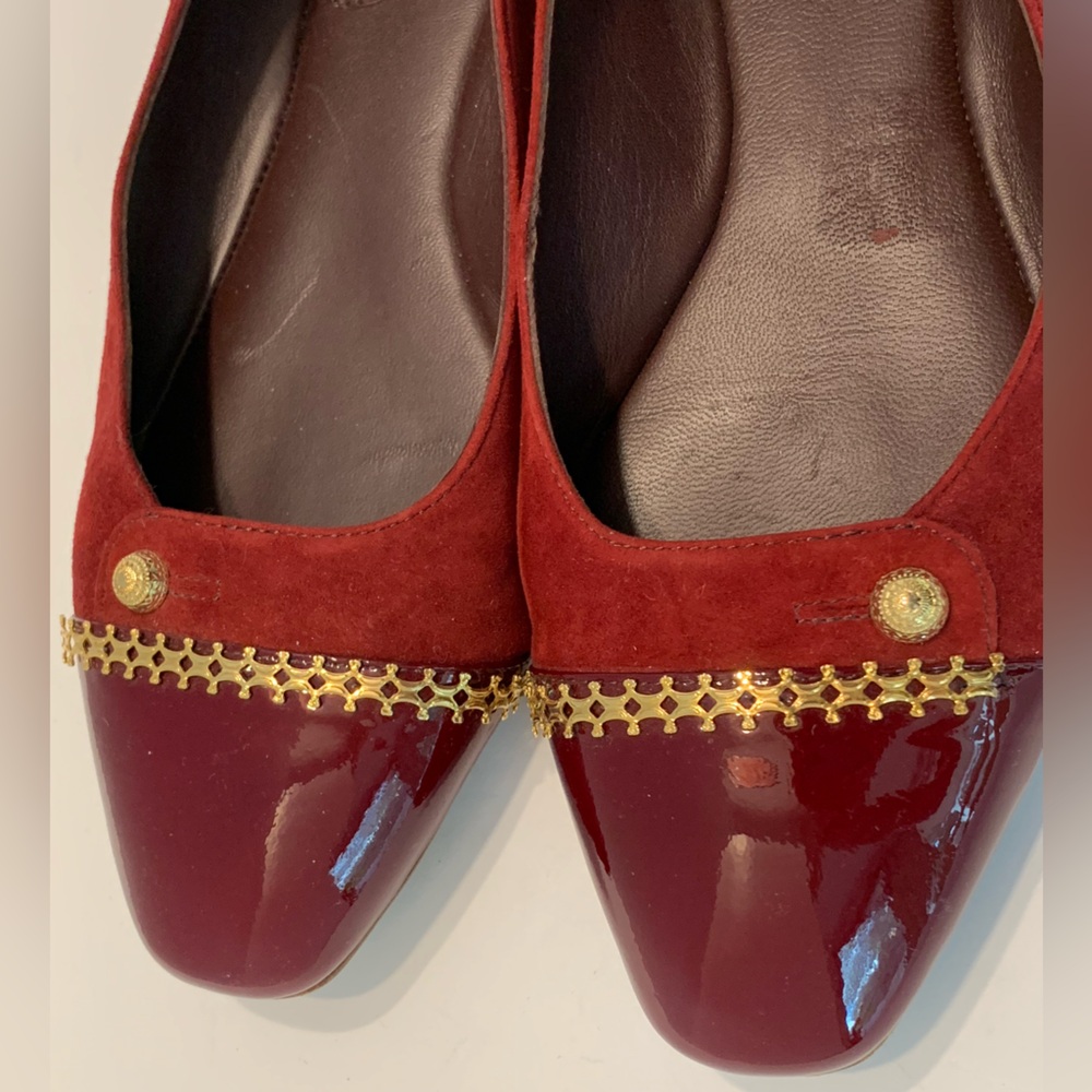 Sarah Flint Bordeaux Filigree Sacchetto Ballet Flats Handmade Italy Size 7.5